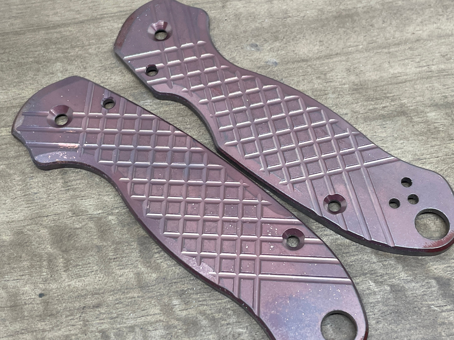 FRAG Cnc milled Dark STONE WASHED Copper Scales for Spyderco Para 3