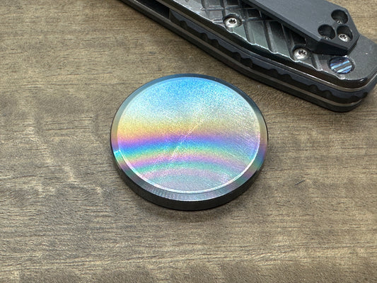 4 sizes Oil Slick Black ZIRCONIUM Worry Coin