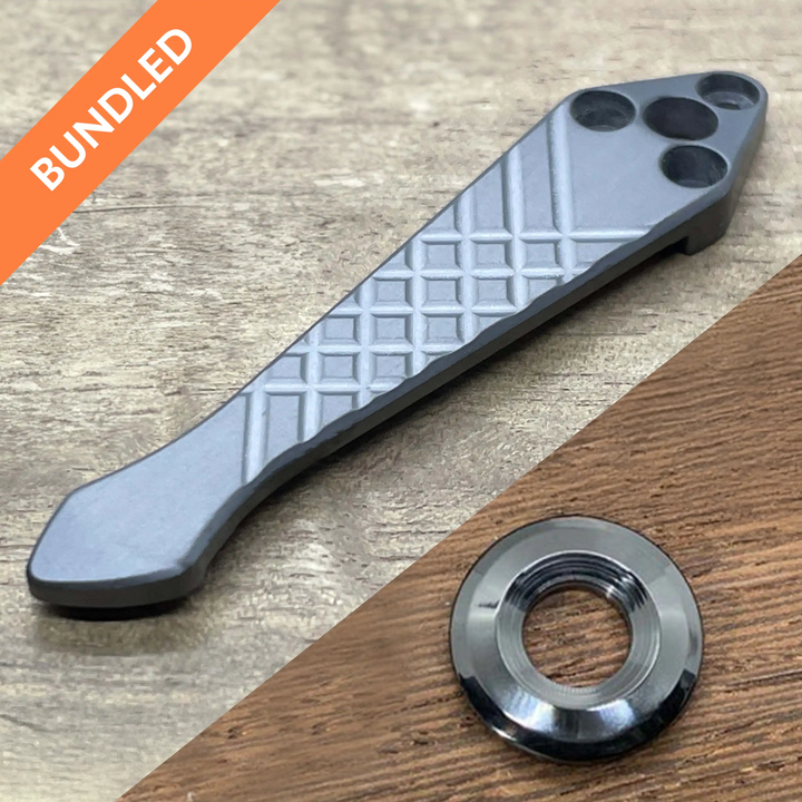 Matching Clip + Bead Spyderco Shaman<br>Zirconium Frag - Spidy Tip