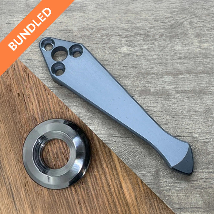 Matching Clip + Bead Spyderco Shaman<br>Zirconium Standard - Spidy Tip