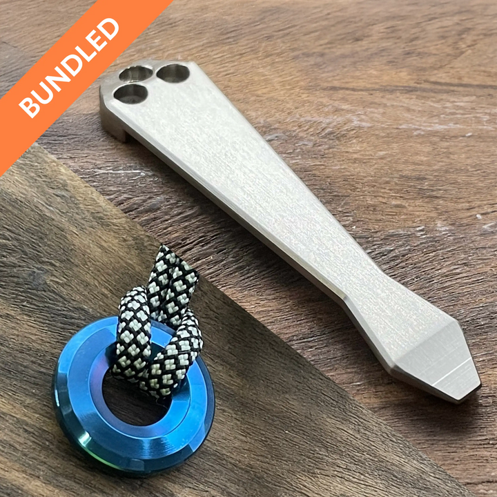 Matching Clip + Bead Spyderco<br>Titanium Standard - Diamond Tip
