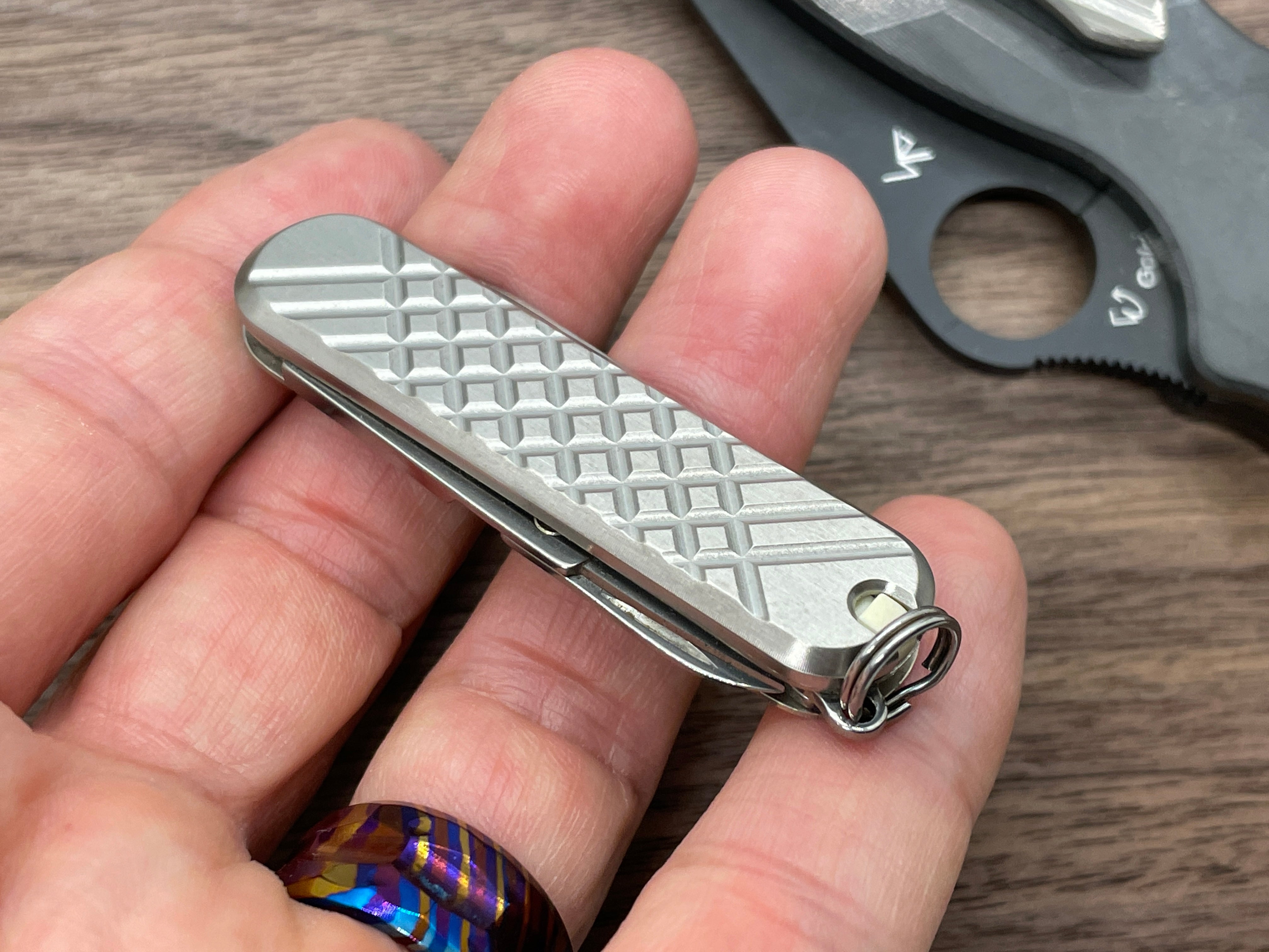 FRAG Cnc milled Titanium 58mm Scales for Swiss Army SAK