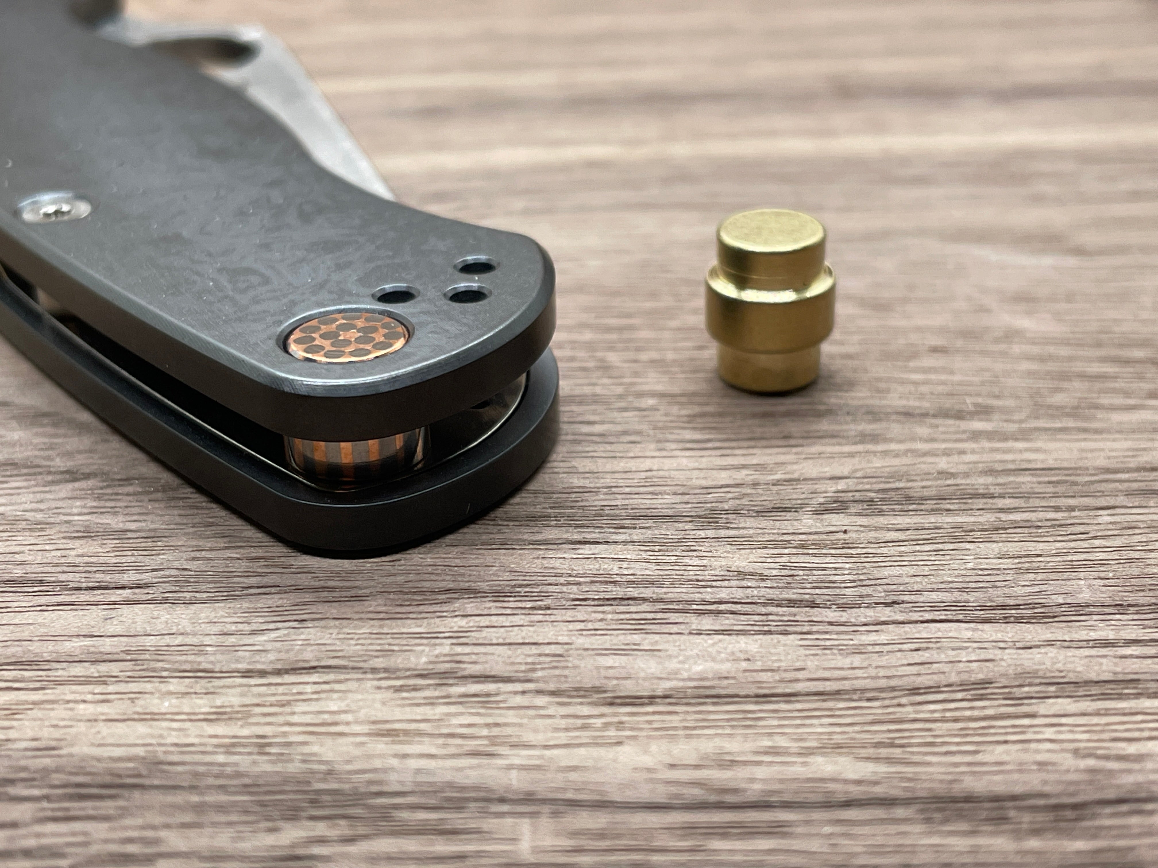Brass Lanyard Hole Plug Spyderco PM2 & PM3