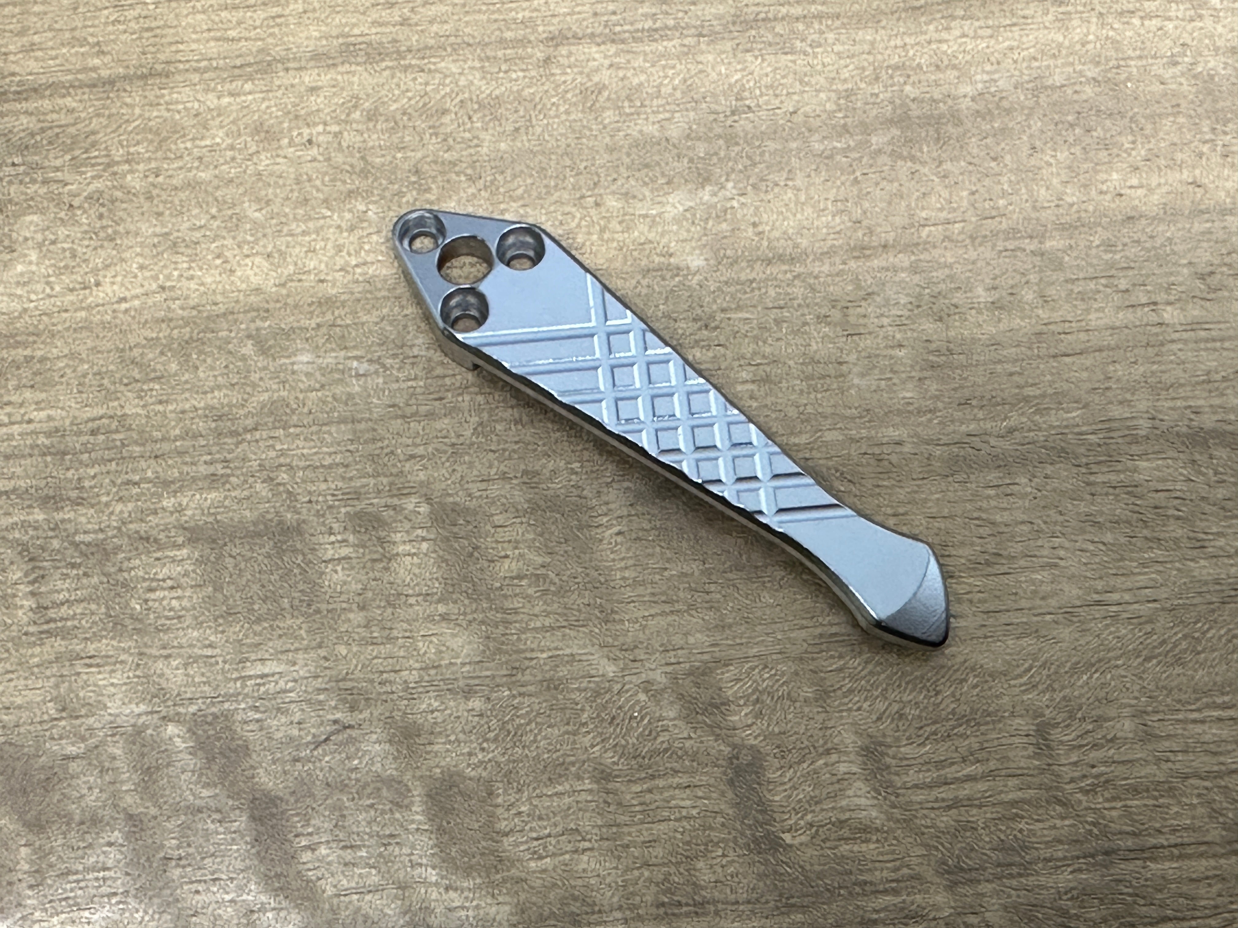 Zirconium FRAG milled CLIP for SHAMAN Spyderco Spidy Tip