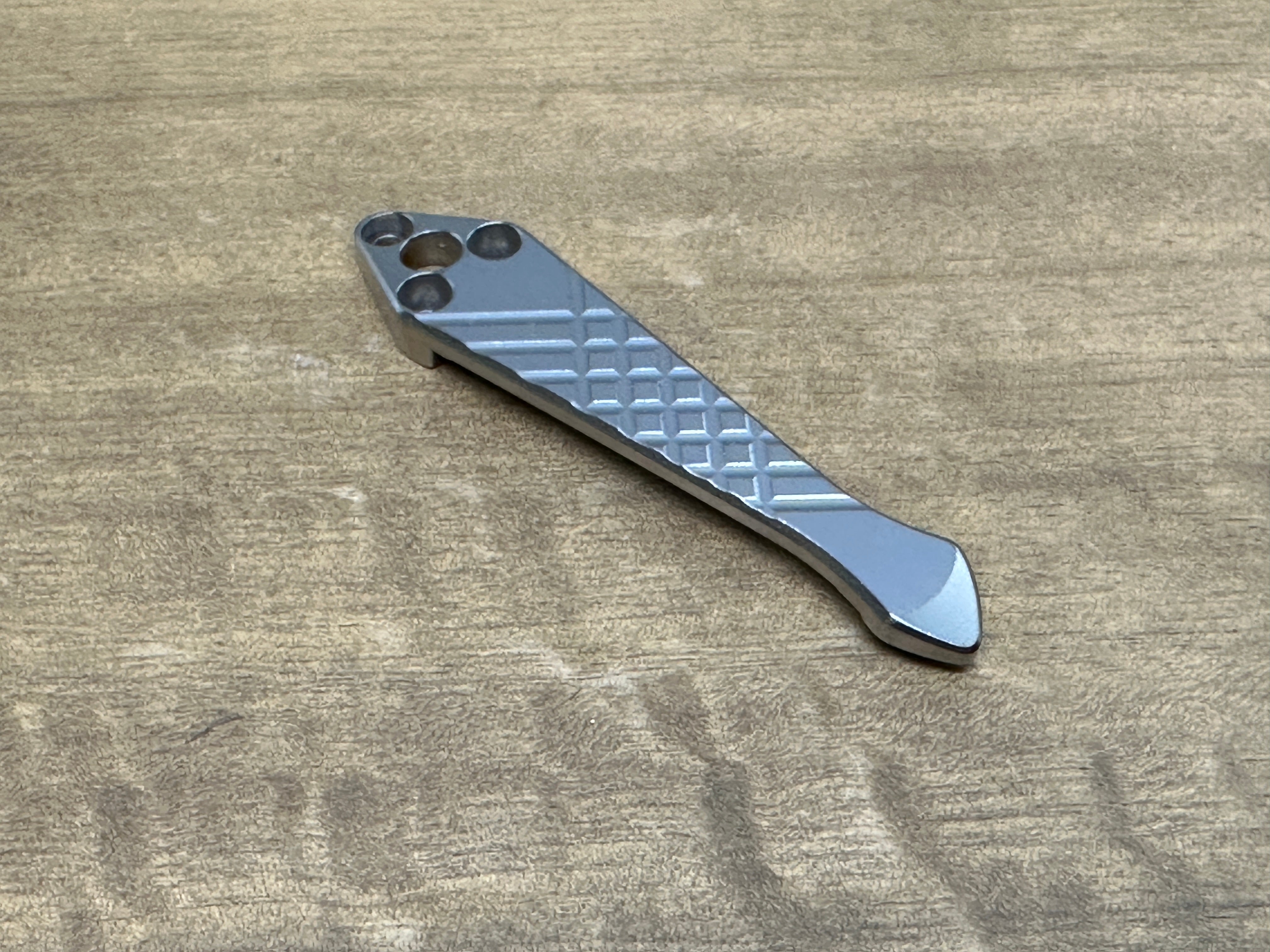 Zirconium FRAG milled CLIP for SHAMAN Spyderco Spidy Tip