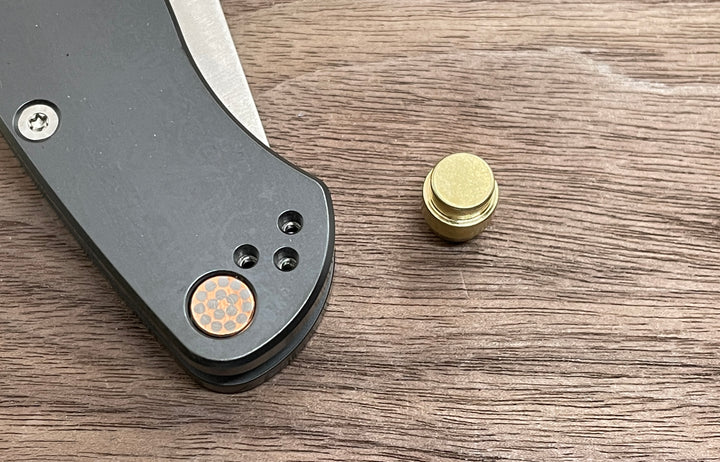Brass Lanyard Hole Plug Spyderco PM2 & PM3
