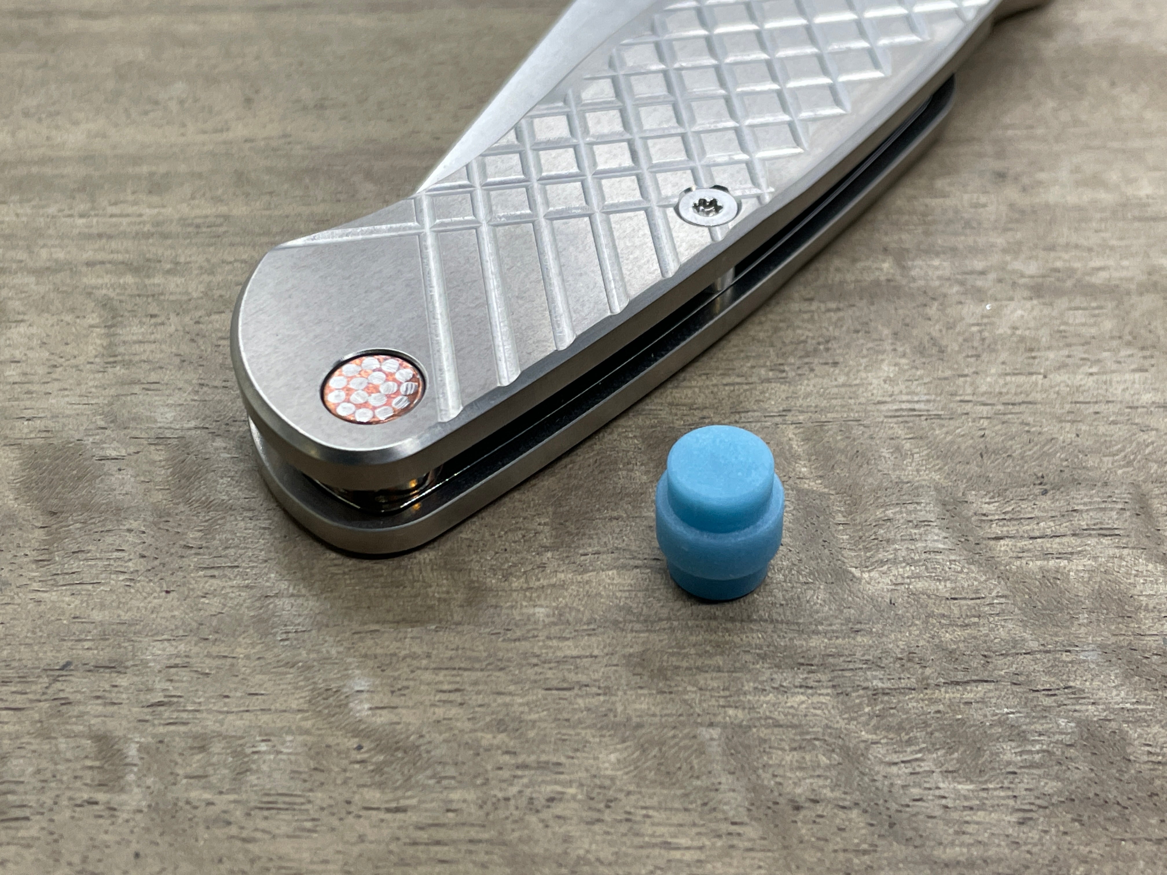 TurboGlow lanyard hole stopper for Manix 2 Spyderco