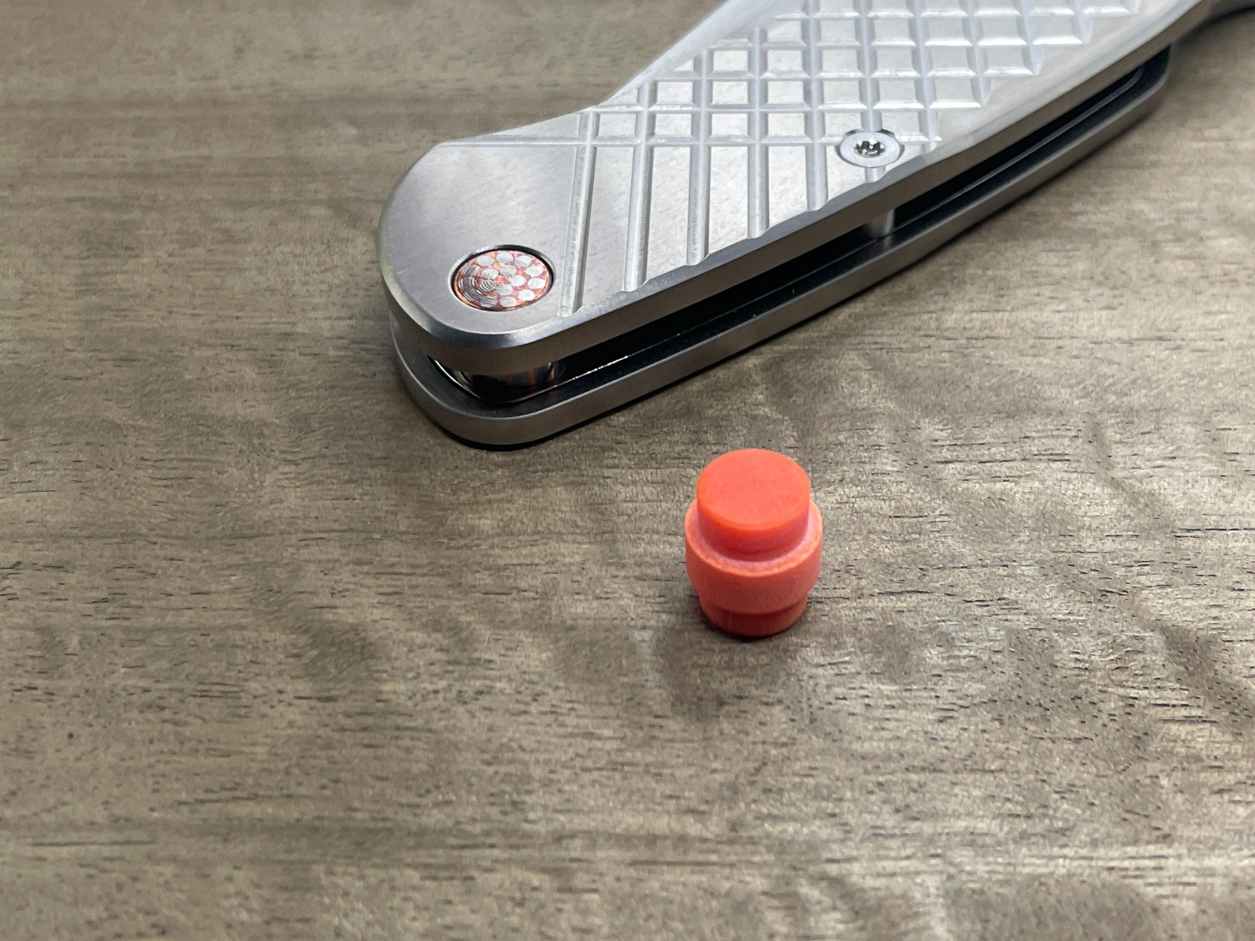 TurboGlow lanyard hole stopper for Manix 2 Spyderco