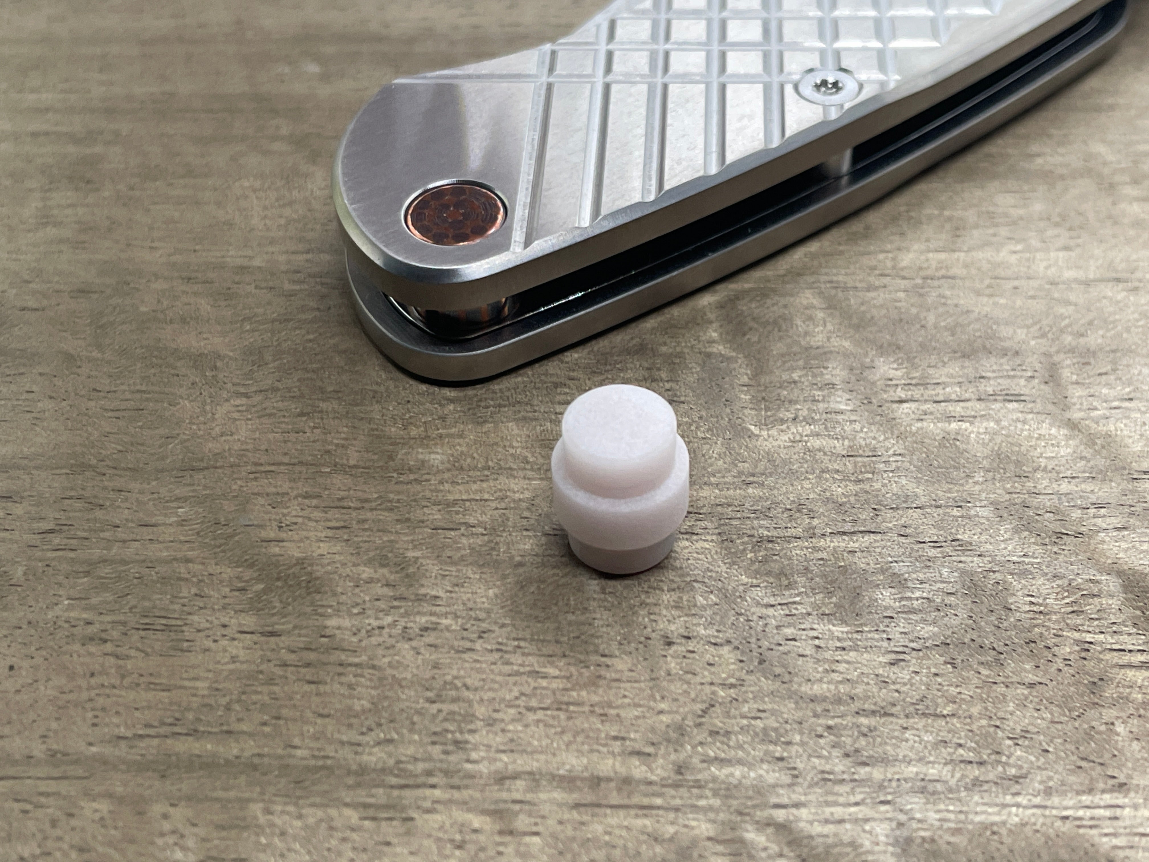 TurboGlow lanyard hole stopper for Manix 2 Spyderco