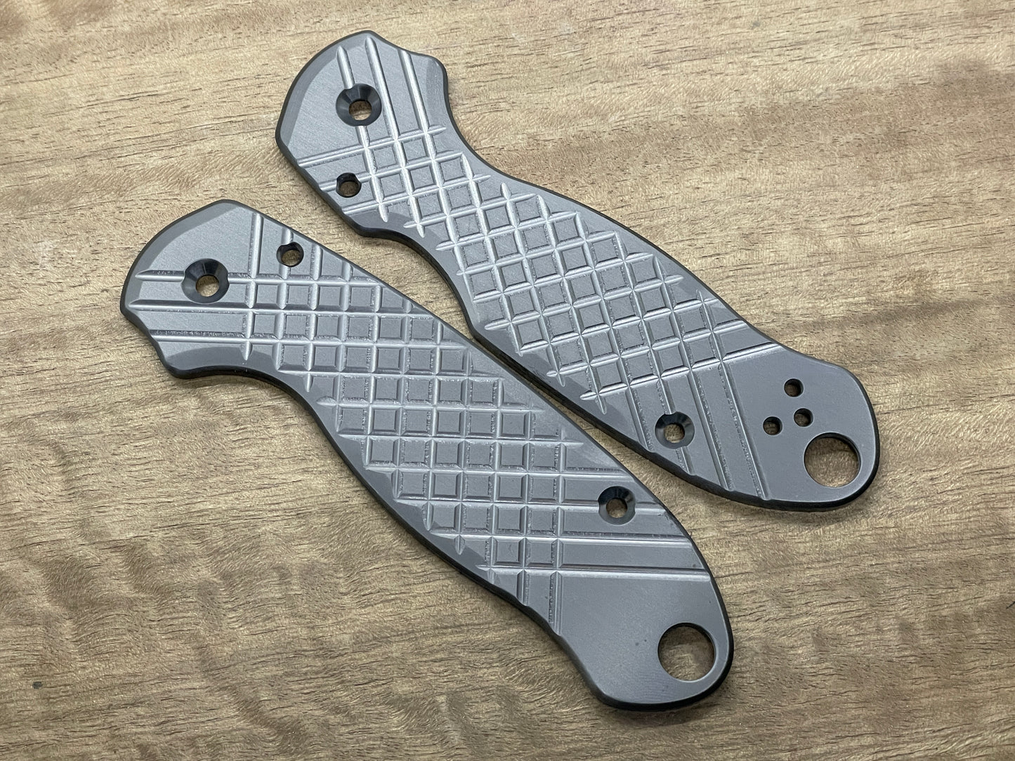 FRAG milled black Zirconium scales for Spyderco Para 3