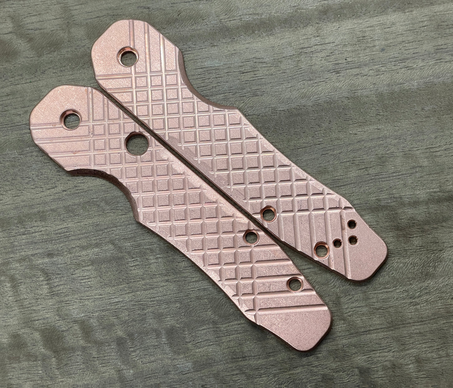 FRAG Cnc milled Tumbled Copper Scales for Spyderco SMOCK