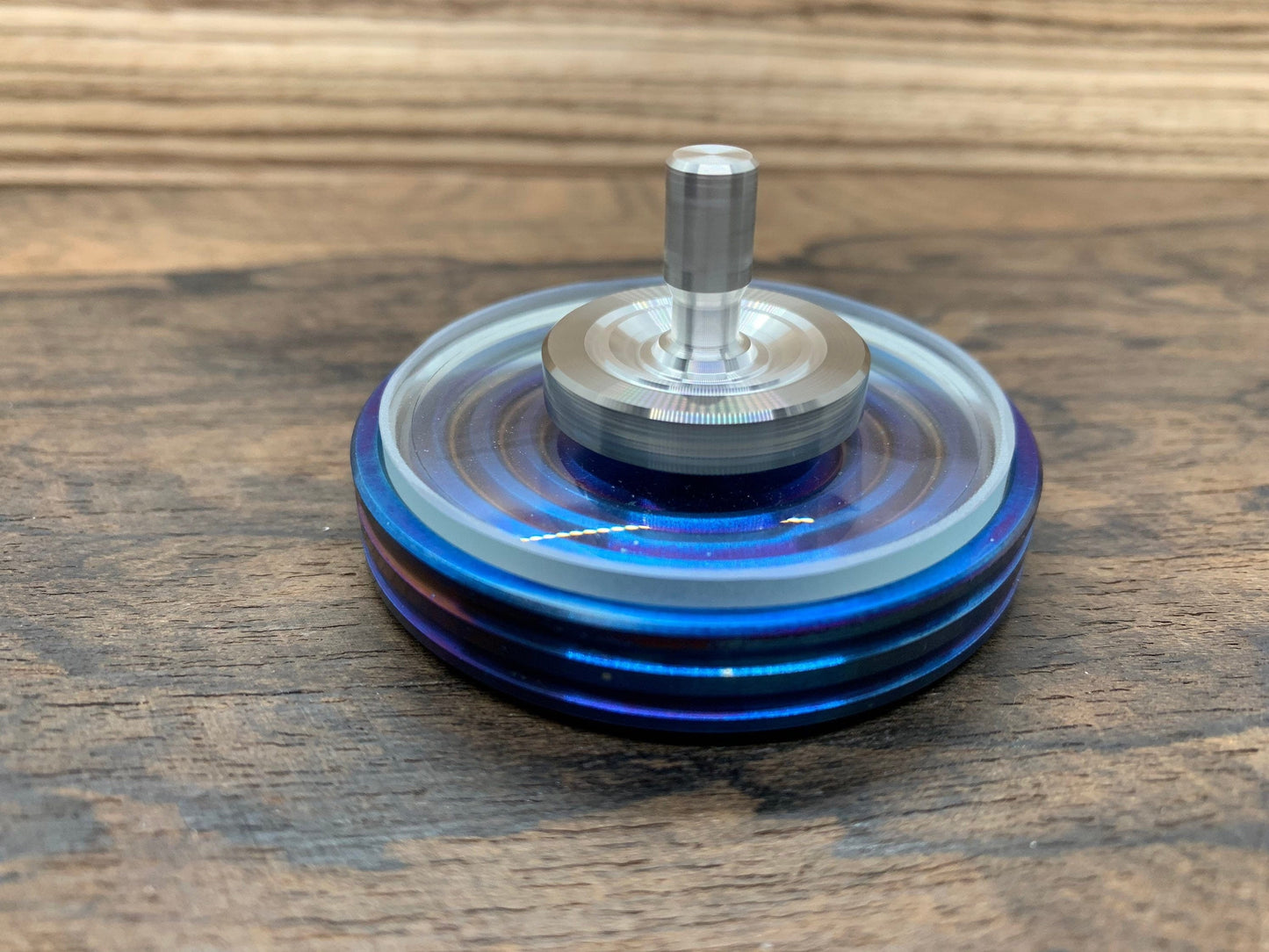 Flamed Titanium Spin base for Spinning Tops & Coins