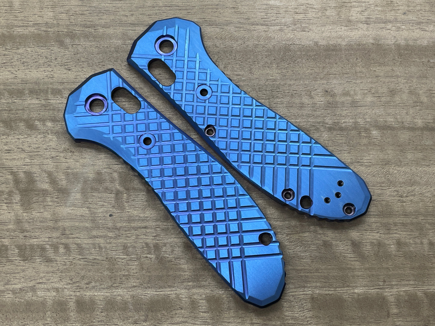 FRAG milled BLUE Ano Titanium Scales for Benchmade GRIPTILIAN 551 & 550