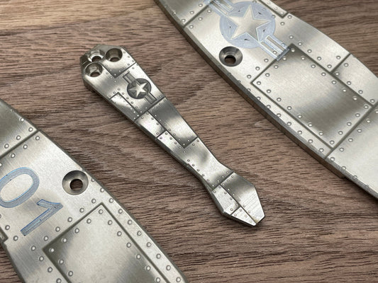 P40 Style Riveted engraved Dmd Titanium CLIP for most Spyderco models