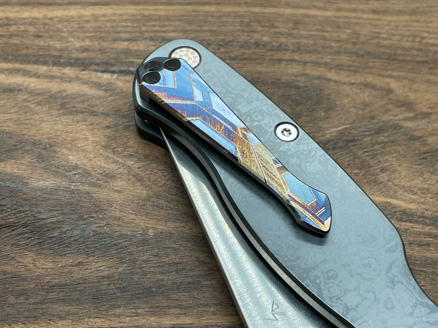 FALCON Spidy heat ano engraved Titanium CLIP for most Spyderco models