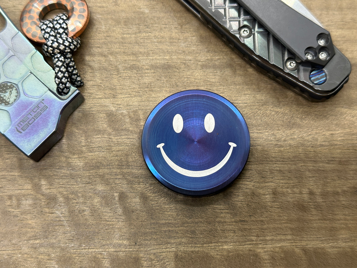 4 Sizes Smiley - Sad (Yes-No decision maker) Flamed Stainless Steel Worry Coin