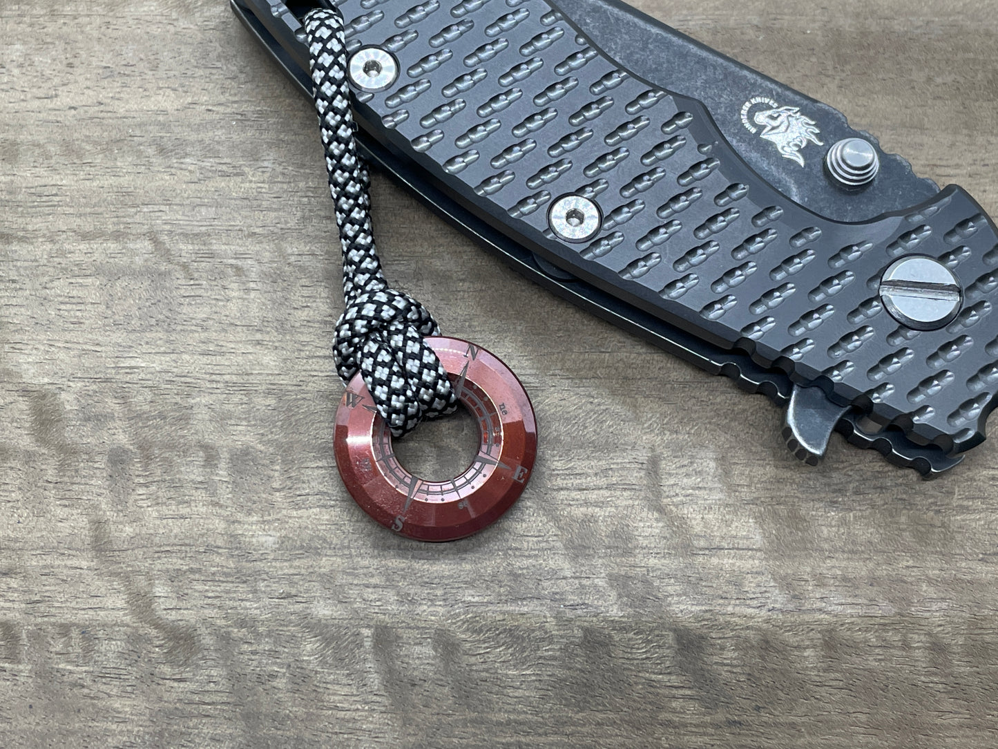 Dark COMPASS Copper lanyard bead Paracord bead Beard bead