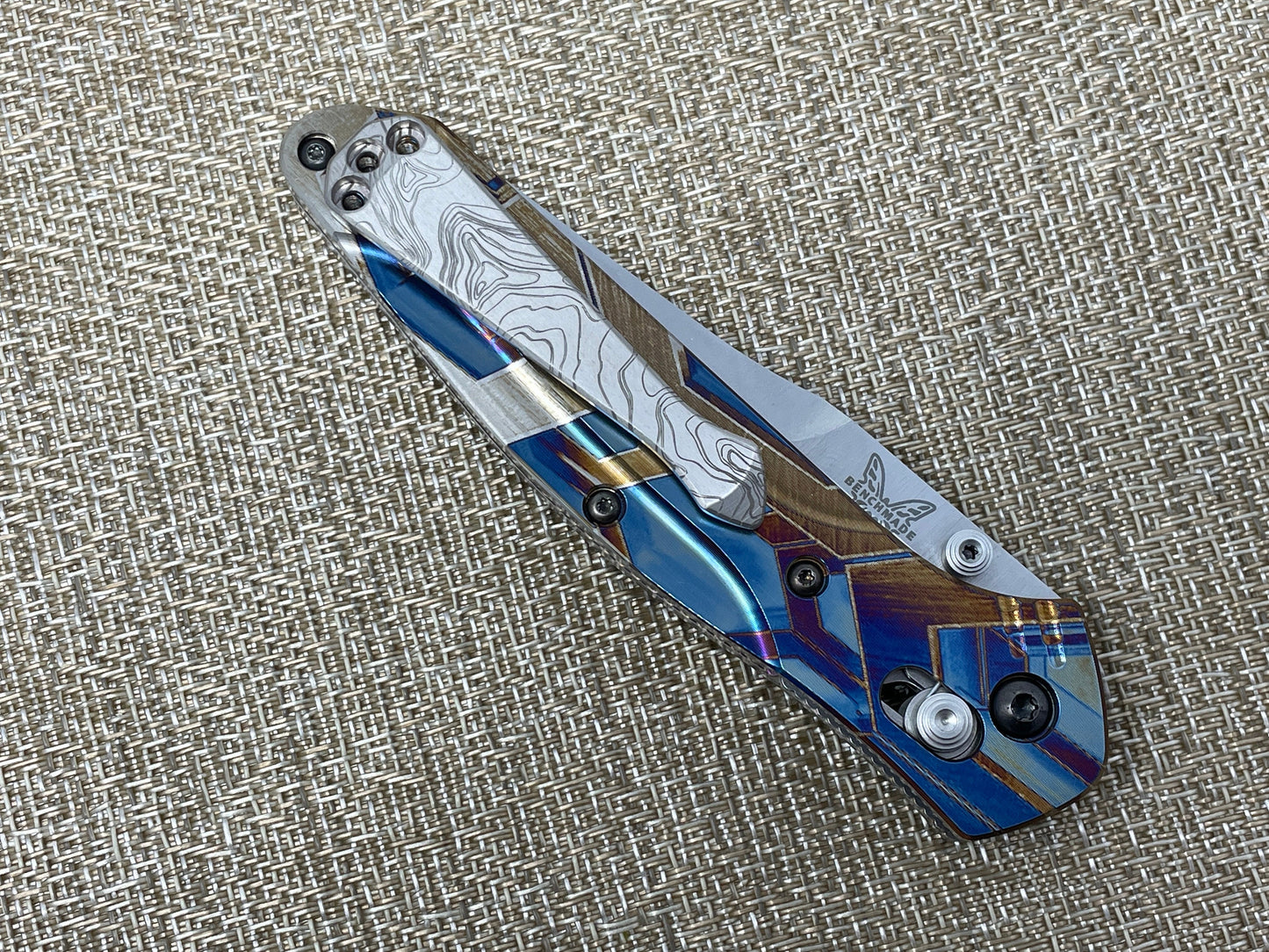 TOPO engraved SPIDY Titanium CLIP for most Benchmade models