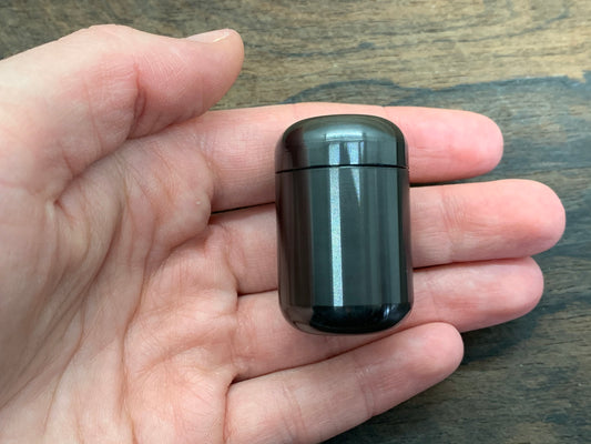 Polished Zirconium Meton-Vault Pill Box Stash box Pocket Pill Case