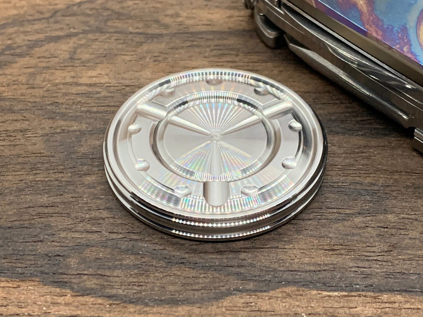 Polished Stainless Steel MEGATRON Worry Coin