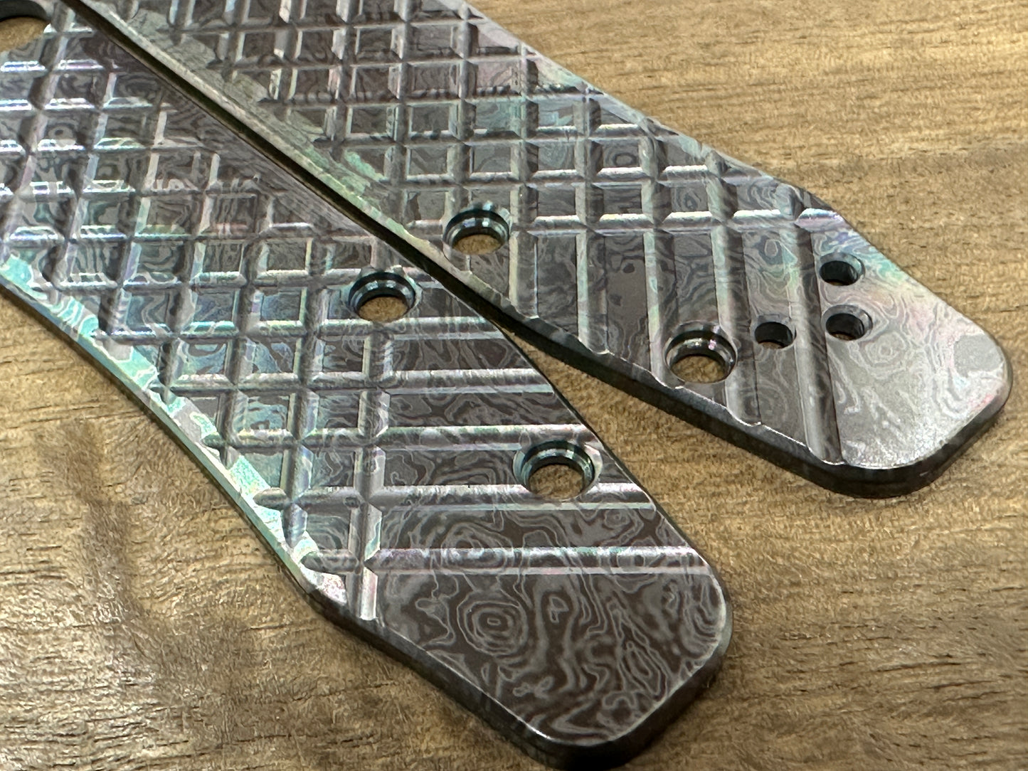 ALIEN Oil Slick FRAG Cnc milled Zirconium Scales for Spyderco SMOCK