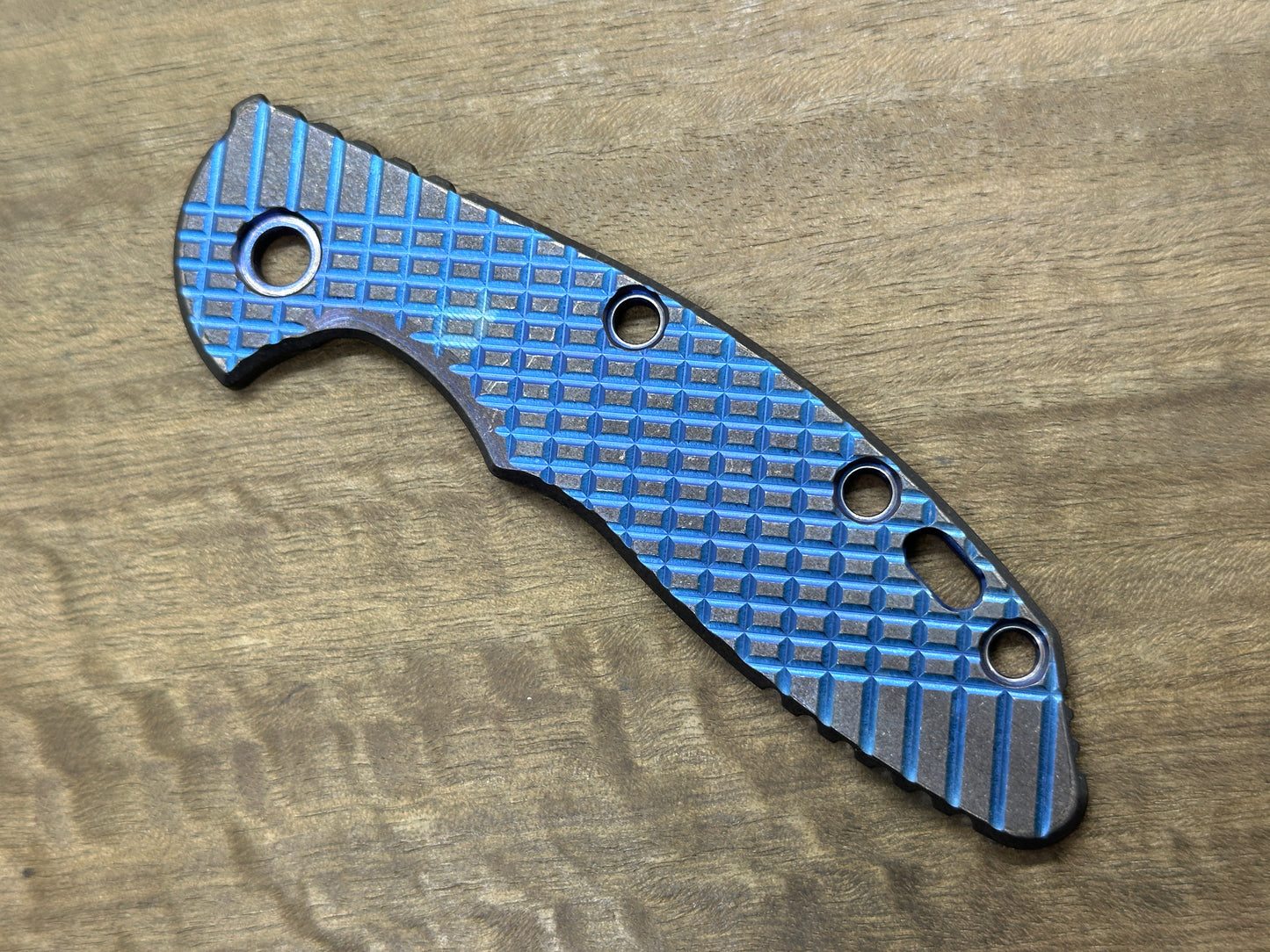 Blue Anodized Battleworn FRAG Cnc milled Titanium scale for XM-18 3.5 HINDERER