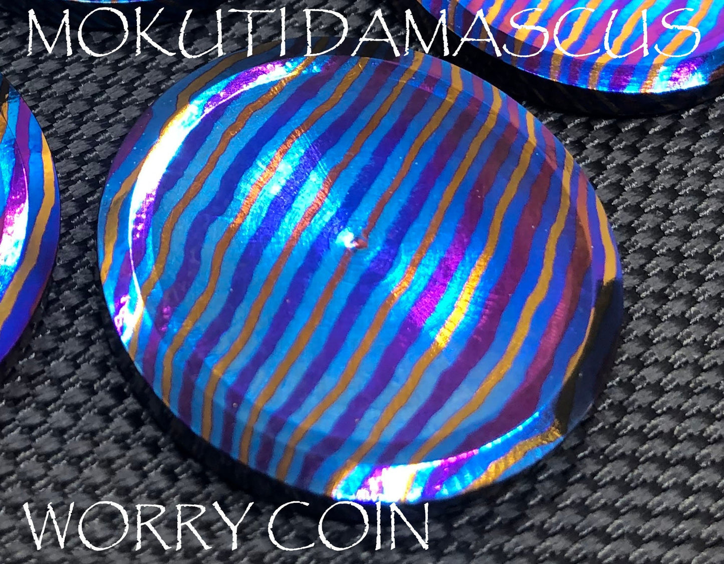 One 1.23" Timascus Worry Coin