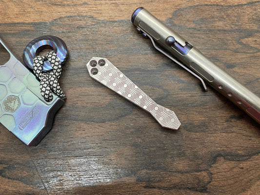 HONEYCOMB engraved Dmd Titanium CLIP for most Spyderco models