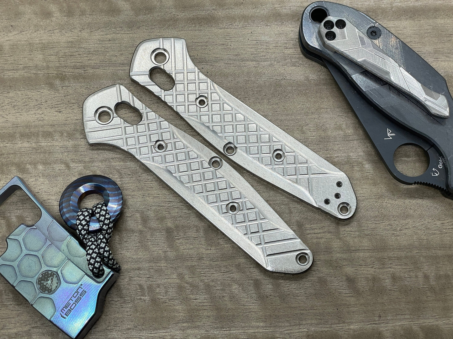 Deep Brushed FRAG Cnc milledTitanium Scales for Benchmade 940 Osborne