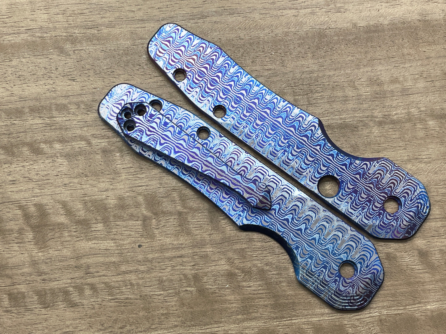 RIPPLE Flamed Spidy Titanium CLIP for most Spyderco models