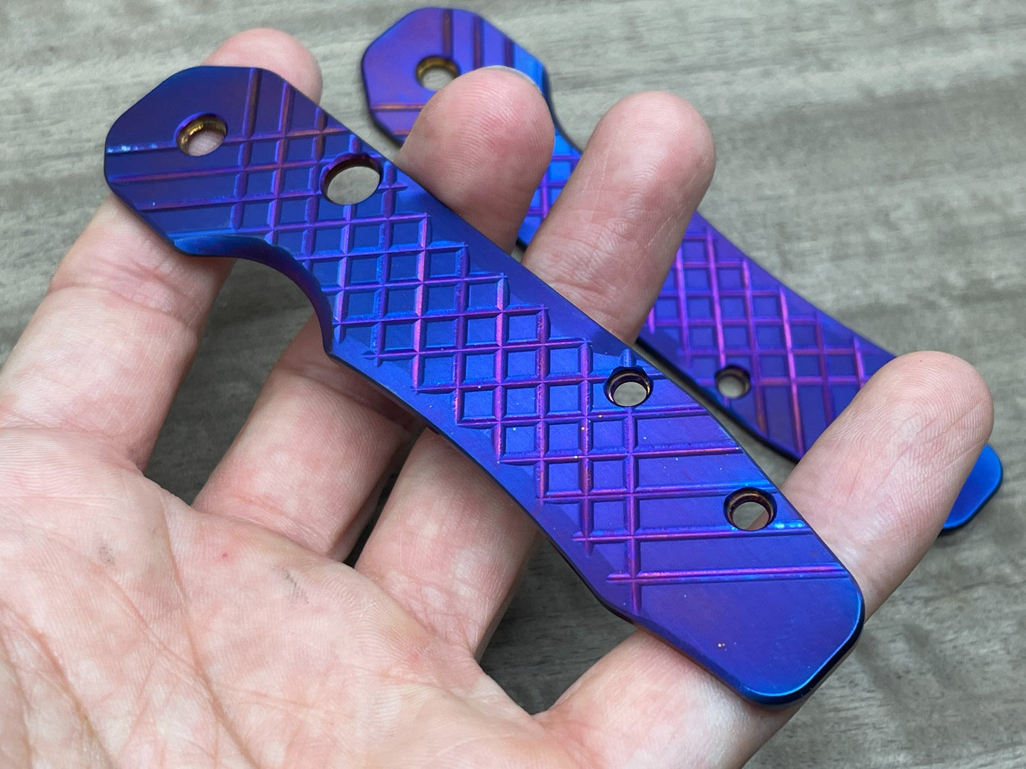 Flamed FRAG milled Titanium Scales for Spyderco SMOCK