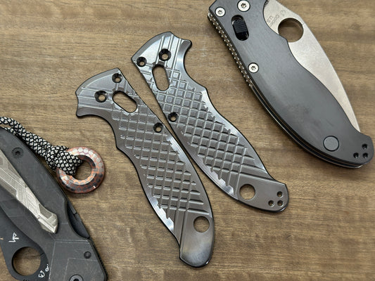 Polished FRAG milled Zirconium scales for Spyderco MANIX 2