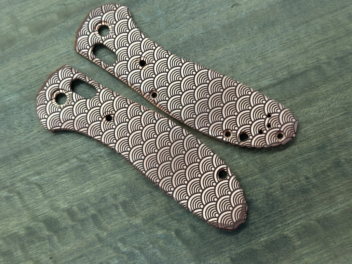 SEIGAIHA COPPER Scales for Benchmade GRIPTILIAN 551 & 550