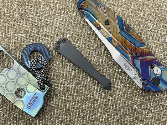Black Rainbow flamed Zirconium SPIDY CLIP for most Benchmade models