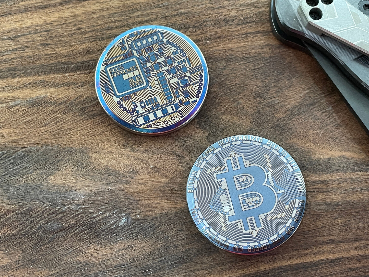 BITCOIN HAPTIC Coins CLICKY Titanium Haptic Slider Fidget