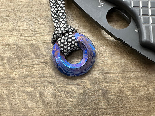 Dama FISH Flamed TITANIUM lanyard bead Paracord bead Beard bead