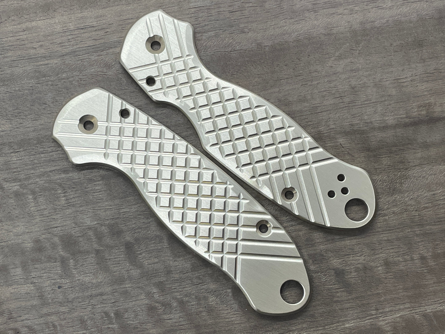 FRAG Cnc milled Brushed BRASS Scales for Spyderco Para 3