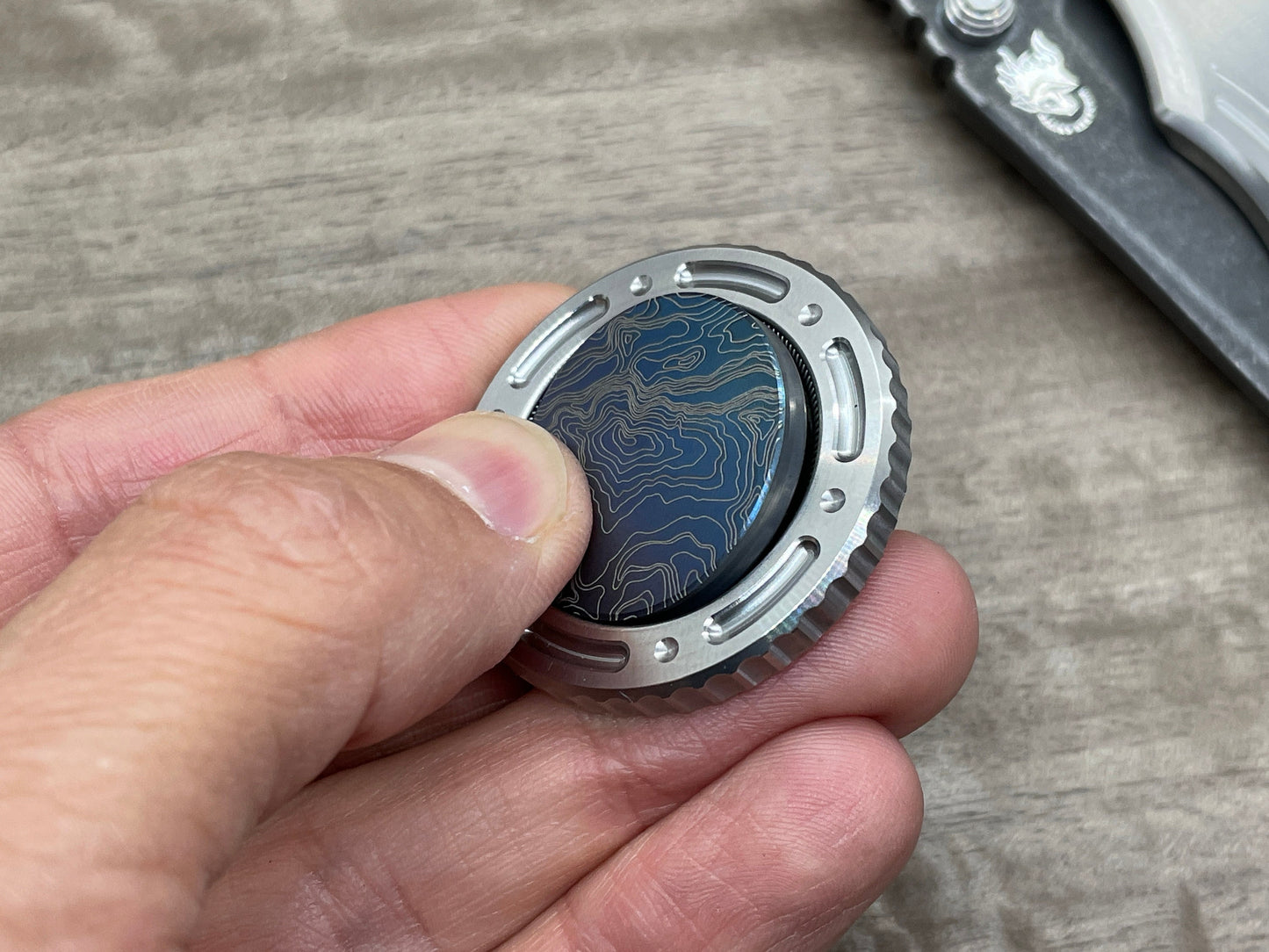 TOPO engraved Black Tungsten Coin for Billetspin Gambit