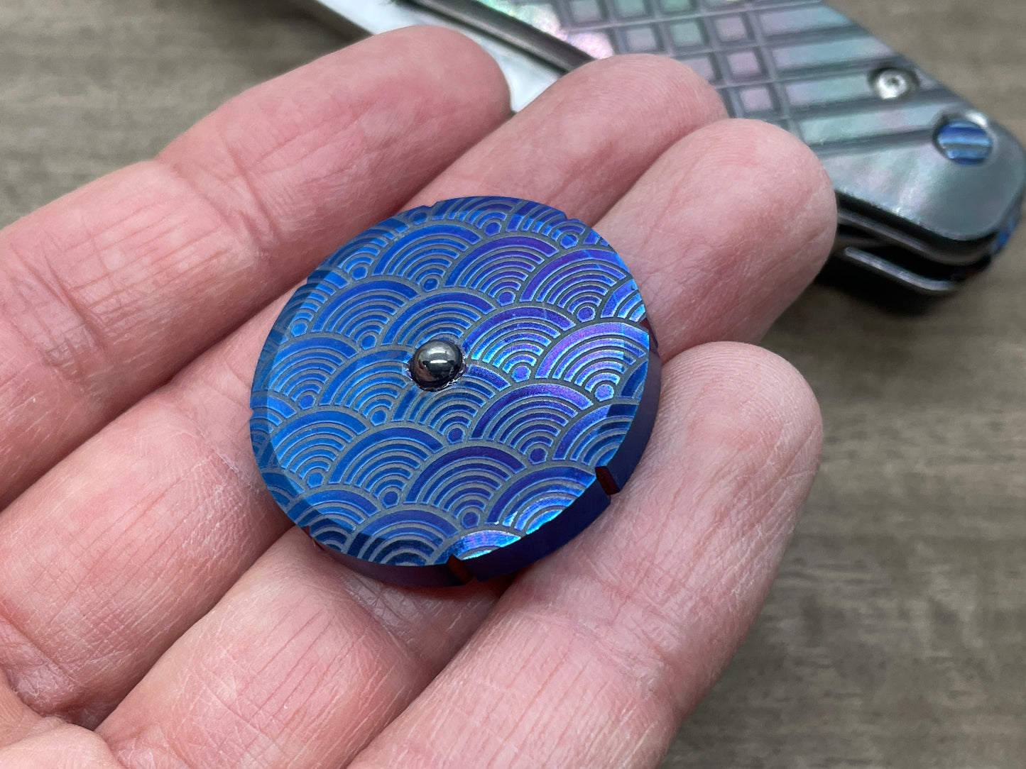 SEIGAIHA Flamed Titanium Spinning Worry Coin Spinning Top