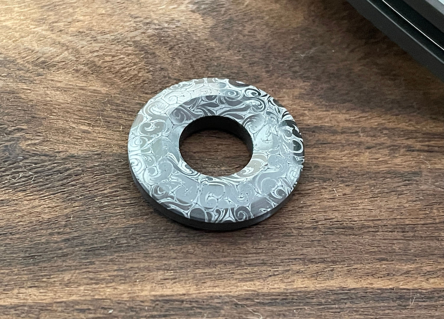 VICTORIA engraved black Zirconium lanyard bead Paracord bead Dog tag