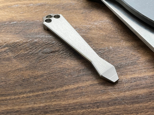 Stone Washed / Tumbled Dmd Titanium CLIP for most Spyderco models