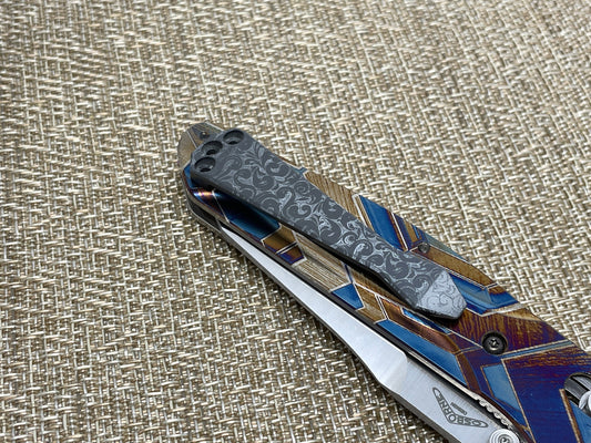 VICTORIA engraved Black Zirconium Dmd CLIP for most Benchmade models
