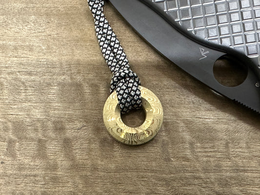 RIPPLE engraved Brass lanyard bead Paracord bead Beard bead
