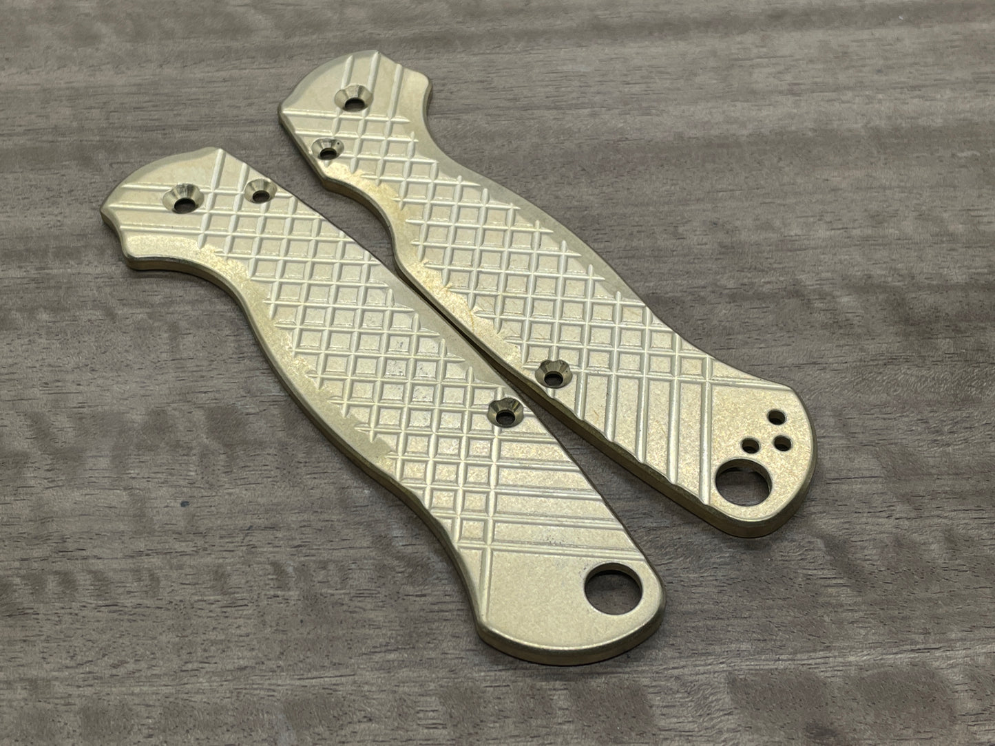 FRAG milled TUMBLED Brass Scales for Spyderco Paramilitary 2 PM2