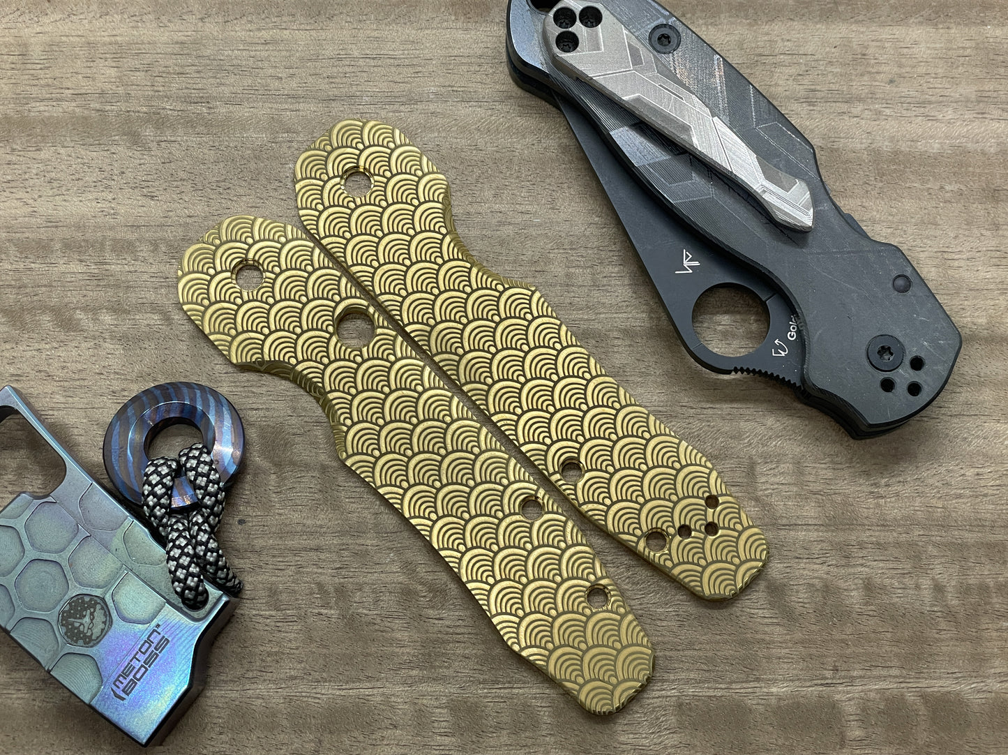 SEIGAIHA Brass Scales for Spyderco SMOCK