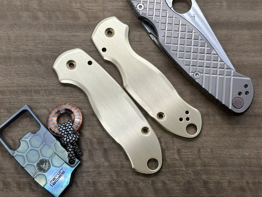 Brushed BRASS Scales for Spyderco Para 3