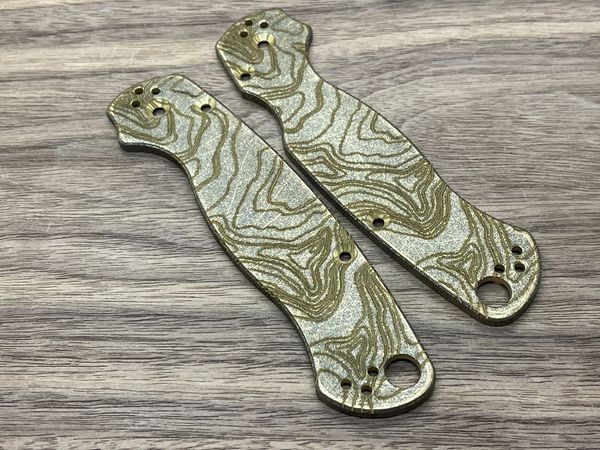 Battleworn TOPO engraved Brass Scales for Spyderco Paramilitary 2 PM2