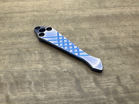 Blue ano Brushed FRAG Cnc milled Titanium CLIP for SHAMAN Spyderco