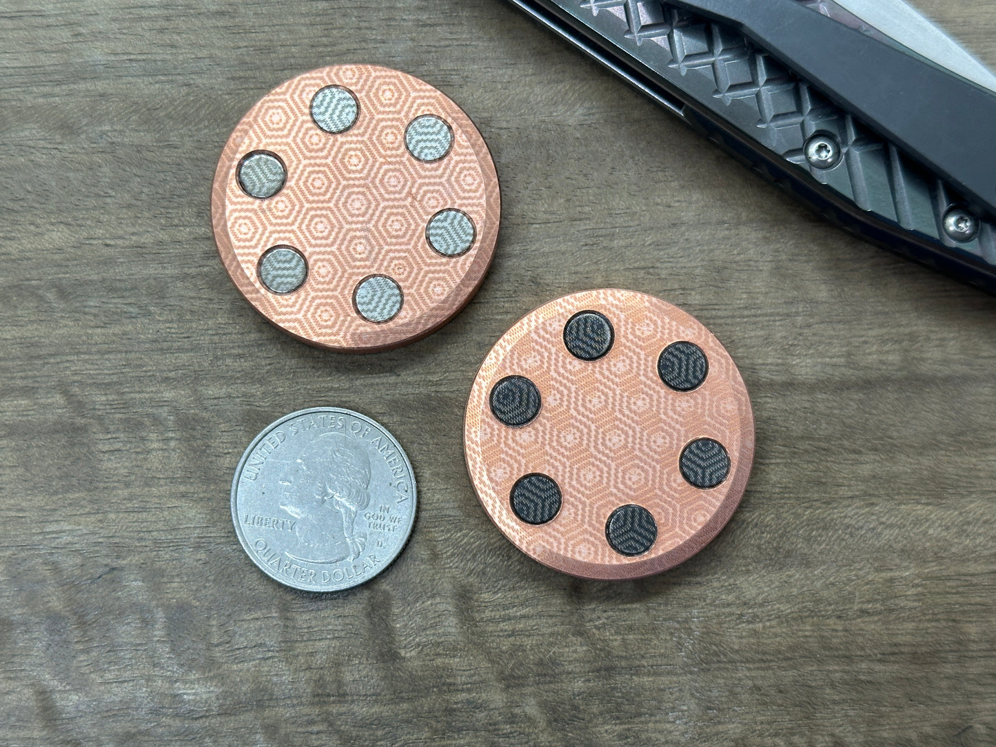 ORBITER Brushed Copper Haptic Coins Fidget