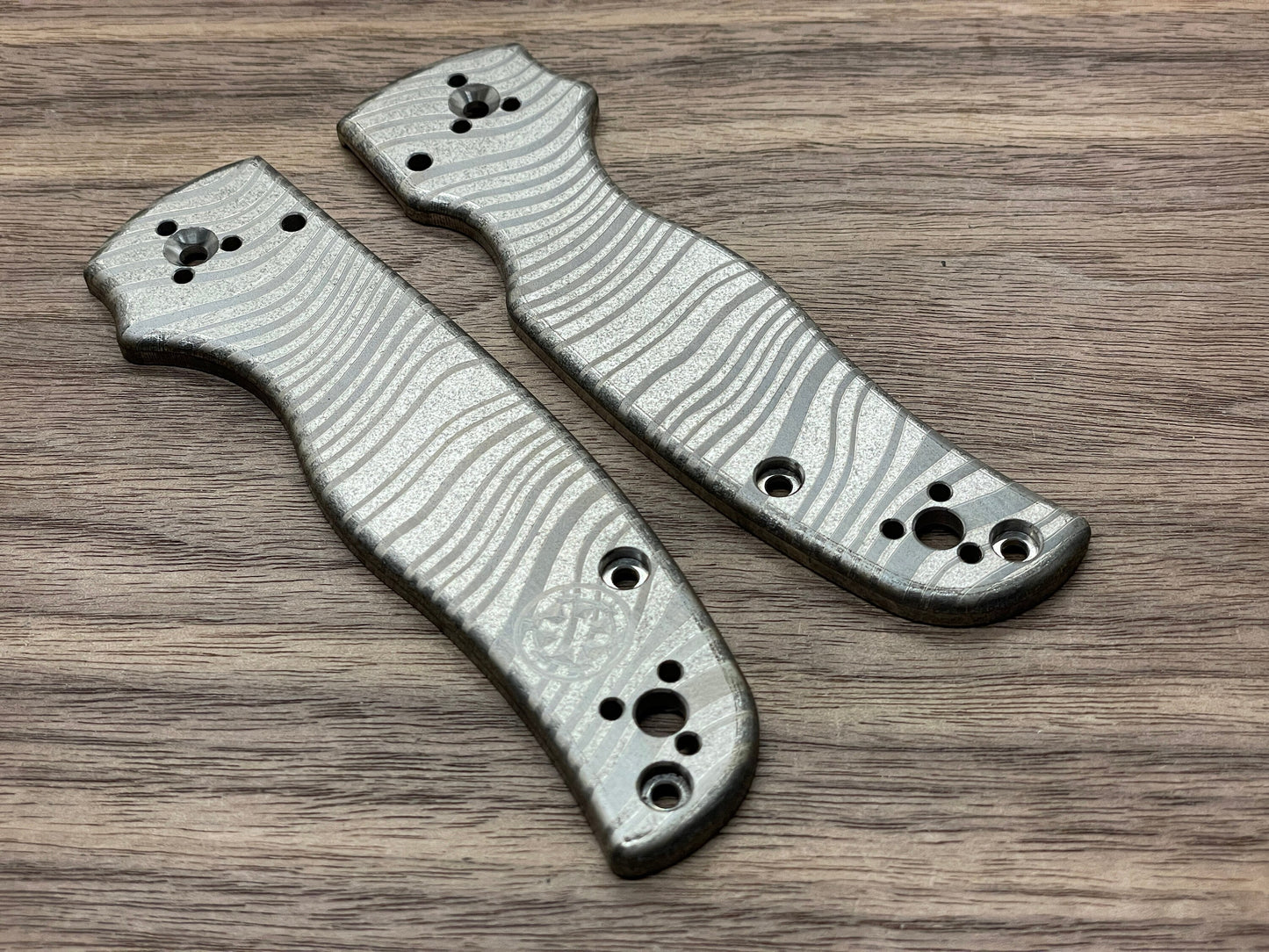 Battleworn BESKAR Mandalorian Titanium Scales for SHAMAN Spyderco